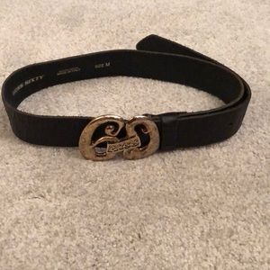 Miss 60 black leather belt .made in Italy.